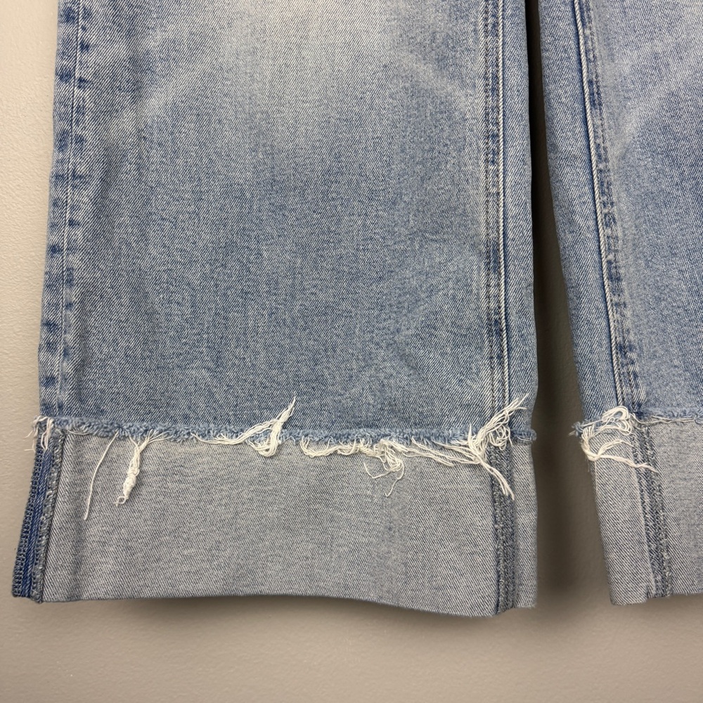 Anthropologie Light Wash Wide-Leg Cuffed Jeans - Picture 4 of 7